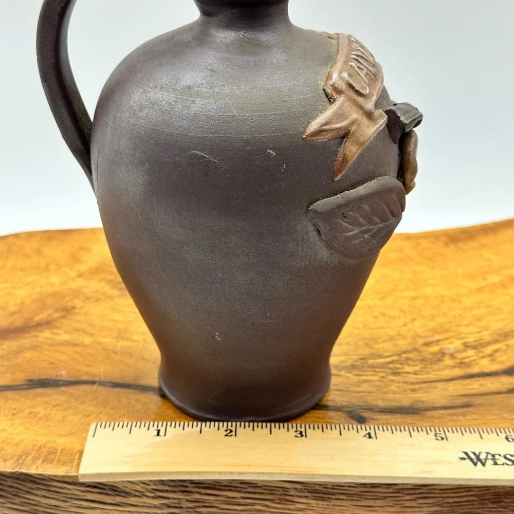 Calvados Vintage French Stoneware Decanter Jug with Figural Head Stopper